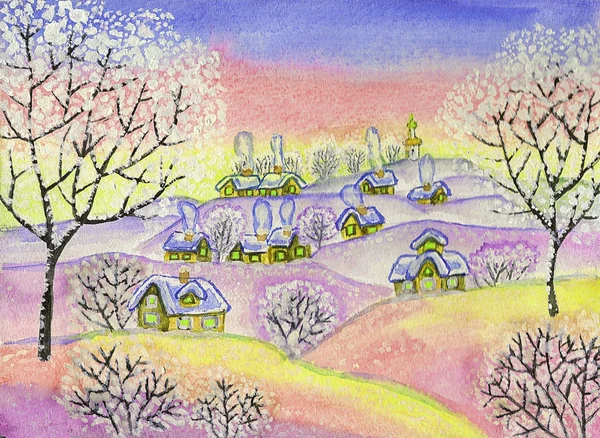 Winter landscape, painting