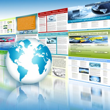 En iyi Internet kavramı küresel iş. Küre, teknolojik arka plan üzerinde parlak çizgiler. Elektronik, Wi-Fi, ışınları, simge Internet, televizyon, telefon ve uydu communicationsblue bulanıklık