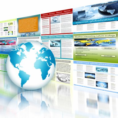 En iyi Internet kavramı küresel iş. Küre, teknolojik arka plan üzerinde parlak çizgiler. Elektronik, Wi-Fi, ışınları, simge Internet, televizyon, telefon ve uydu communicationsblue bulanıklık