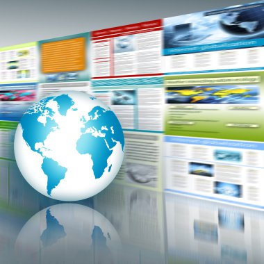 En iyi Internet kavramı küresel iş. Küre, teknolojik arka plan üzerinde parlak çizgiler. Elektronik, Wi-Fi, ışınları, simge Internet, televizyon, telefon ve uydu communicationsblue bulanıklık