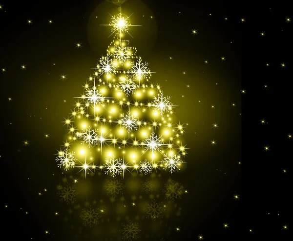 Christmas gold tree — Stock Photo, Image