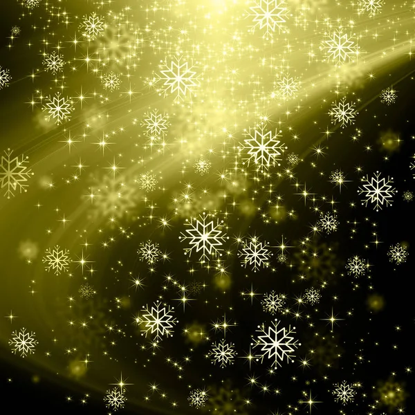 Schneeflocken und Sterne im Hintergrund — Stockfoto