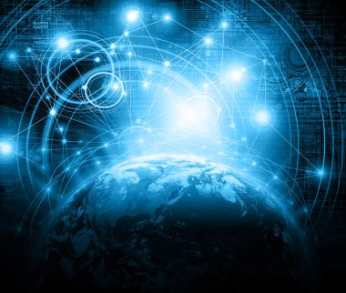 En iyi Internet kavramı küresel iş kavramları serisi. Nasa tarafından döşenmiş bu görüntü unsurları