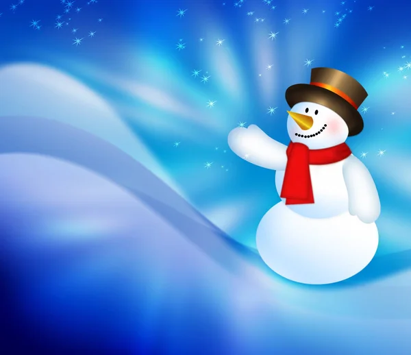Christmas snowman background — Stock Photo, Image