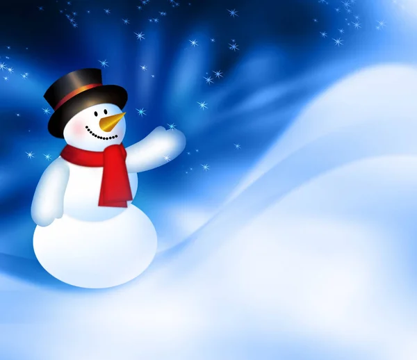Christmas snowman background — Stock Photo, Image
