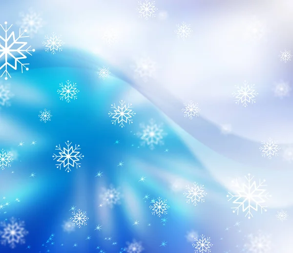 Snowflakes and stars descending on background — Stock Photo, Image