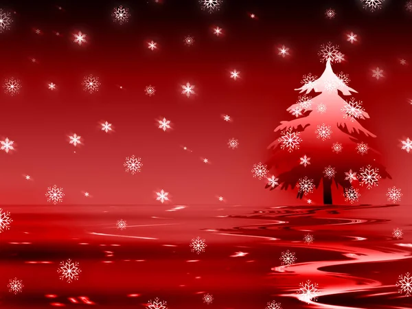 Christmas red Tree background — Stock Photo, Image