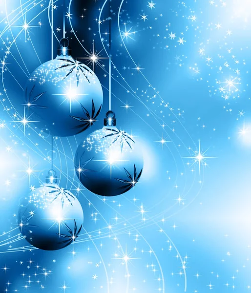 Weihnachten Hintergrund blaue Kugeln — Stockfoto