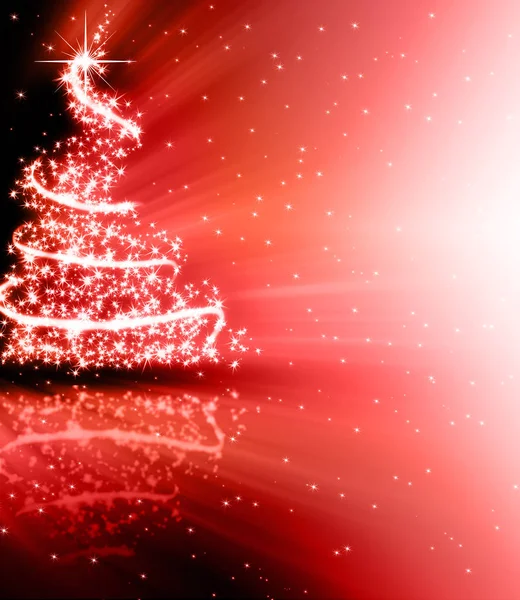 Navidad árbol rojo fondo —  Fotos de Stock