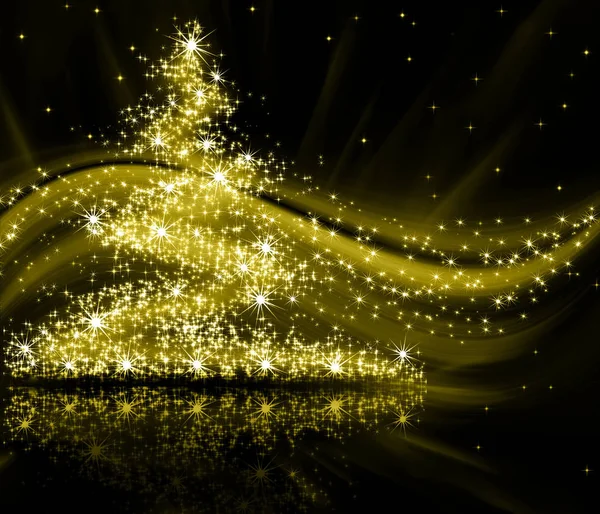 Gouden kerstboom — Stockfoto