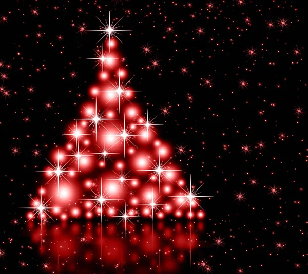 Christmas kırmızı ağaç arka plan — Stok fotoğraf