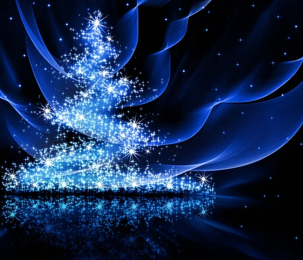 Blauer Weihnachtsbaum — Stockfoto