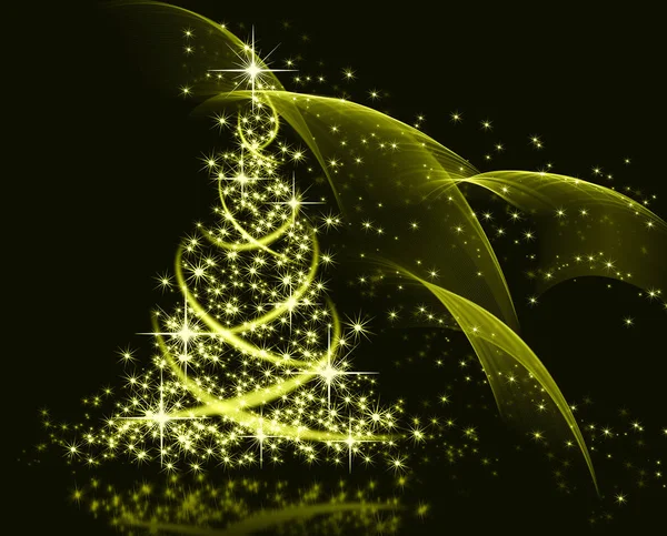 Albero di Natale oro — Foto Stock