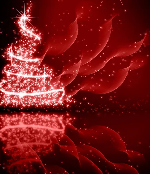 Christmas red Tree background — Stock Photo, Image