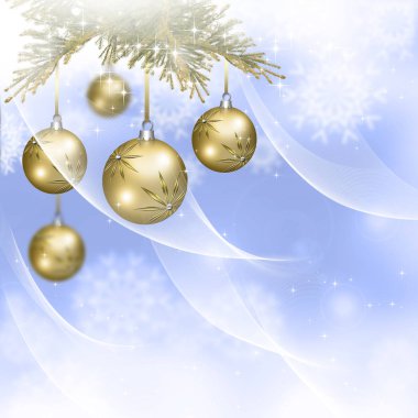 Arka plan Christmas altın baubles ile