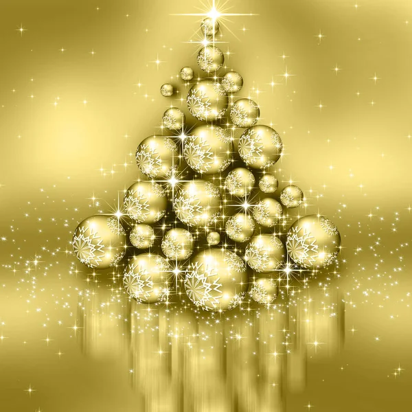 Χρυσό χριστουγεννιάτικο δέντρο — Φωτογραφία Αρχείου