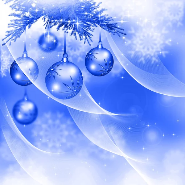 Christmas background blue balls — Stock Photo, Image