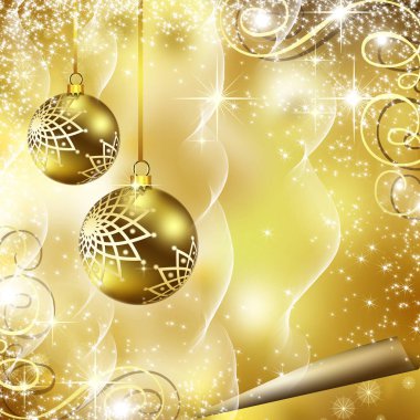 Arka plan Christmas altın baubles ile