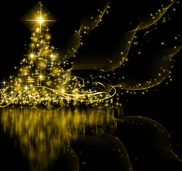 Árbol de oro de Navidad —  Fotos de Stock