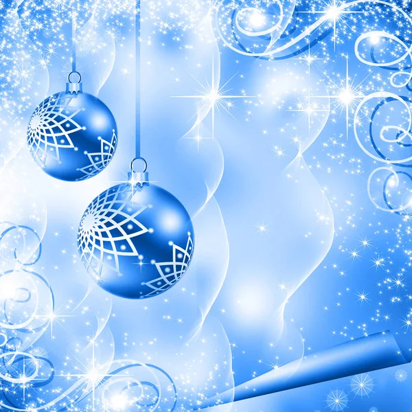 Fondo de Navidad bolas azules —  Fotos de Stock
