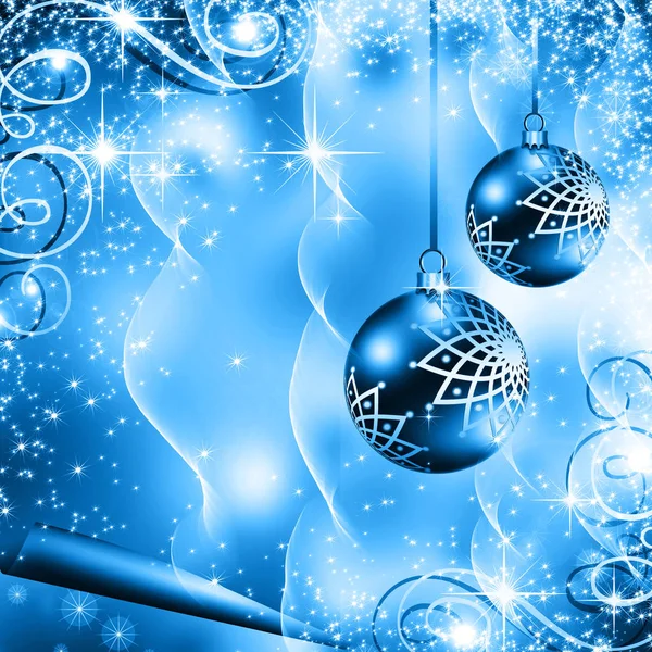 Christmas background blue balls — Stock Photo, Image