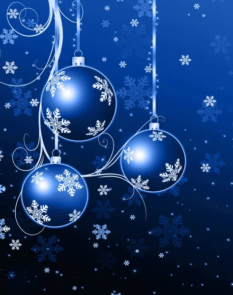Noel arka plan mavi topları — Stok fotoğraf