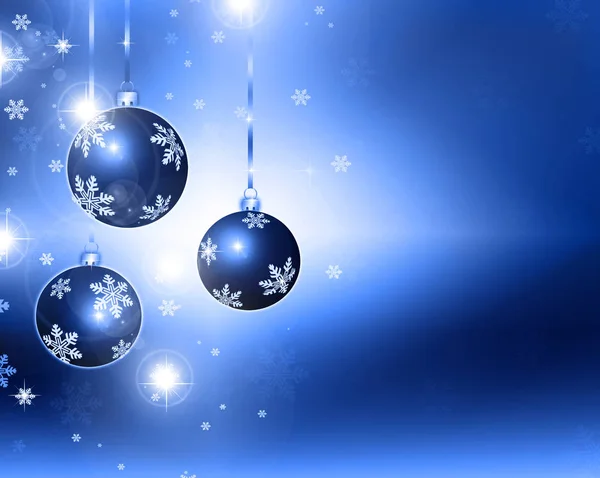 Noël fond boules bleues — Photo