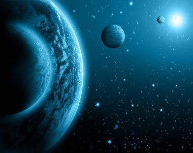 Dünyadan Uzaya. Kavram serisinden küresel iş dünyasının en iyi internet kavramı. Bu görüntünün elementleri NASA tarafından döşenmiştir. 3B illüstrasyon
