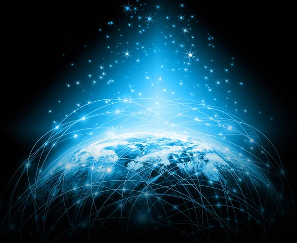 Ziemia z kosmosu. Best Internet Concept of global business from concepts series. Elementy tego obrazu dostarczone przez NASA. 3D ilustracja — Zdjęcie stockowe