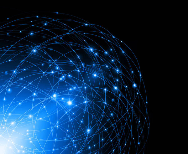 Best Internet Concept of global business.Technological background. Rays symbols Wi-Fi, of the Internet, television, mobile and satellite communications