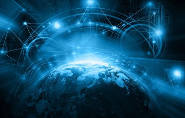 En iyi Internet kavramı küresel iş kavramları serisi. Nasa tarafından döşenmiş bu görüntü unsurları