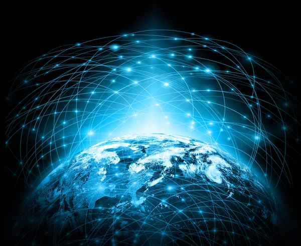 Jorden från rymden. Bästa Internet Begreppet global verksamhet från koncept serien. Delar av denna bild tillhandahålls av NASA. 3D-illustration — Stockfoto