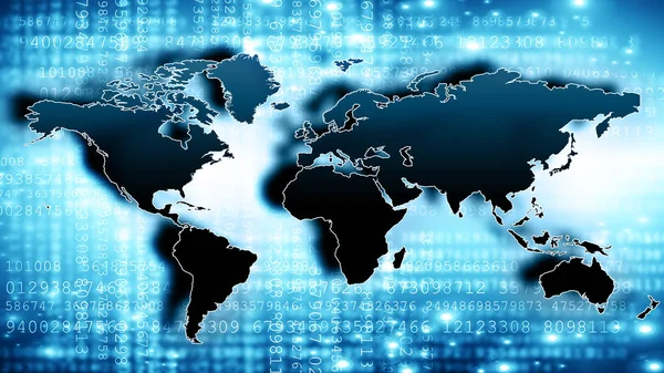 Mapa świata na tło technologiczne — Zdjęcie stockowe