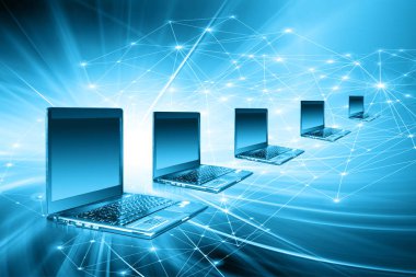 En iyi Internet kavramı küresel iş. Küre, teknolojik arka plan üstünde laptop. Elektronik, Wi-Fi, ışınları, simge Internet, televizyon iletişim
