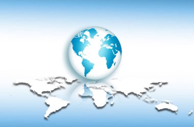 Global iş dünyasının en iyi internet kavramı. Küre, teknolojik arka planda parlayan çizgiler. Wi-Fi, ışınlar, semboller İnternet, 3 boyutlu illüstrasyon