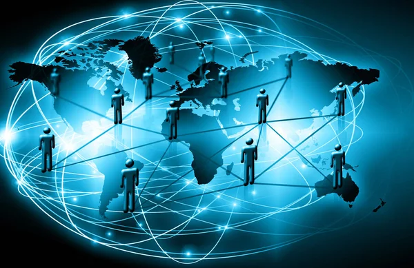 Mejor Concepto de Internet de negocios globales.Fondo tecnológico, símbolos Wi-Fi, de Internet, televisión, comunicaciones móviles y por satélite —  Fotos de Stock