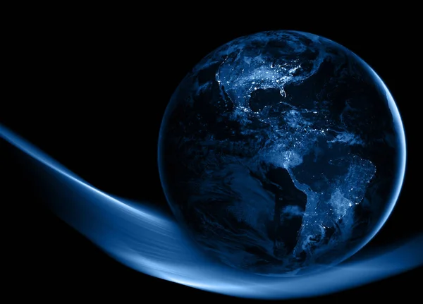 Aarde uit de ruimte. Beste Internet Concept van de wereldwijde business van concepten serie. Elementen van dit beeld geleverd door NASA. 3D illustratie — Stockfoto