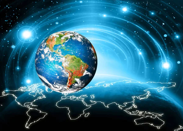 Earth from Space. Best Internet Concept of global business from concepts series. Elements of this image furnished by NASA. 3D illustration — Stock Photo, Image