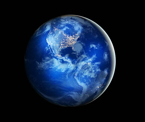 Erde aus dem All. Bestes Internetkonzept des globalen Geschäfts aus Konzeptserien. Elemente dieses Bildes stammen von der NASA. 3D-Illustration — Stockfoto