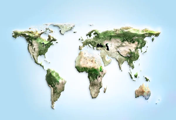 Ilustración física del mapa mundial. Elementos de esta imagen proporcionados por la NASA —  Fotos de Stock