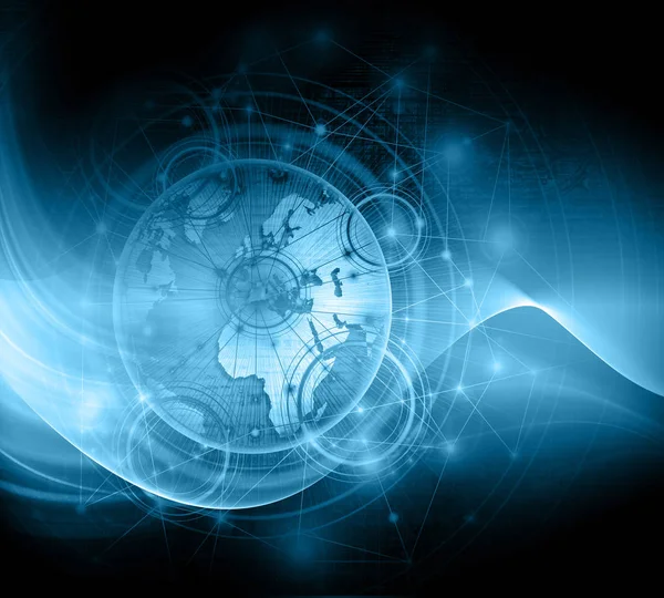 Bästa Internet Begreppet global verksamhet.Teknisk bakgrund, symboler Wi-Fi, av Internet, TV, mobil och satellit kommunikation — Stockfoto