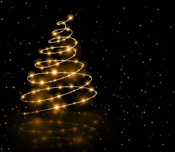 Weihnachten Goldbaum Hintergrund — Stockfoto