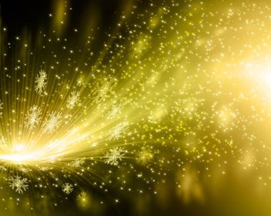 Arkaplanda kar taneleri ve yıldızlar iniyor