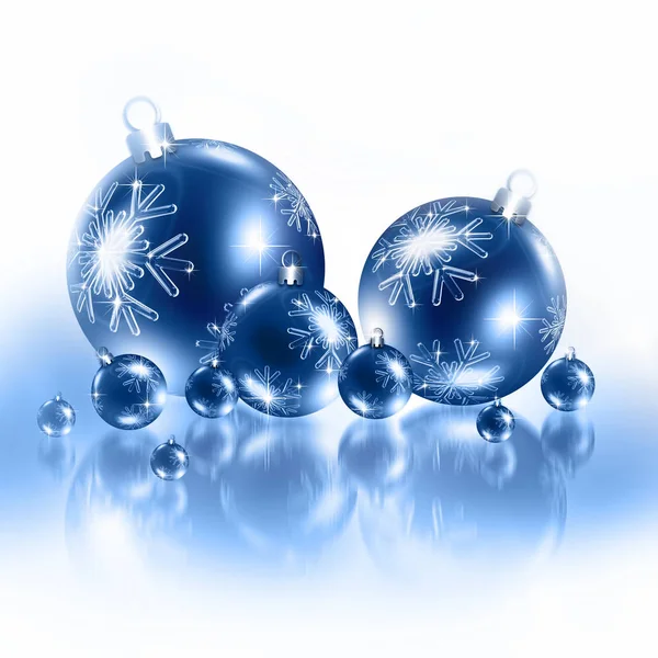 Weihnachten Hintergrund blaue Kugeln — Stockfoto