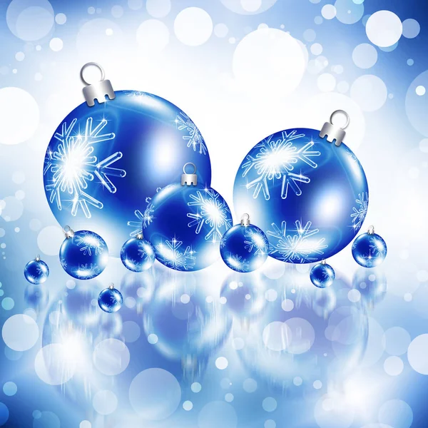 Christmas background blue balls — Stock Photo, Image