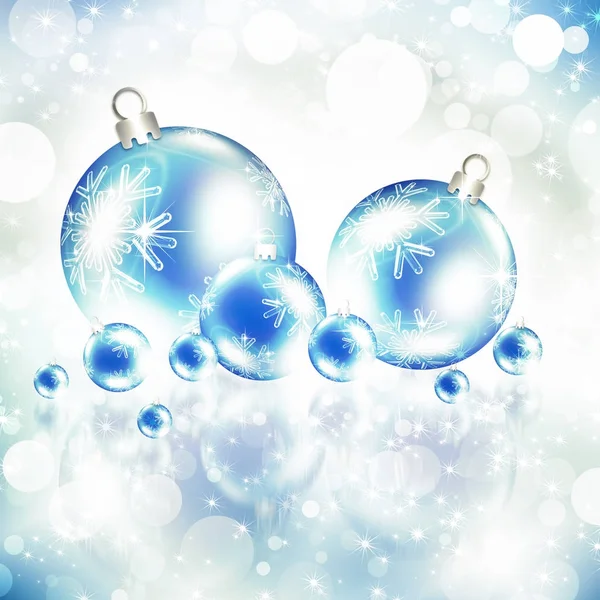 Weihnachten Hintergrund blaue Kugeln — Stockfoto