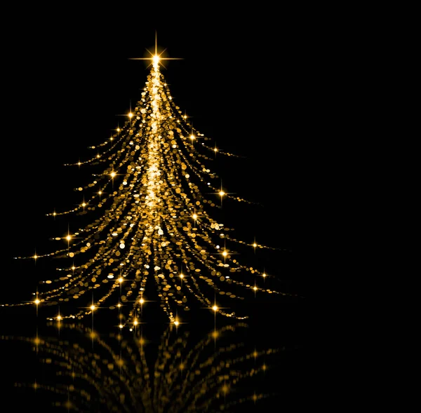 Fondo árbol de oro de Navidad — Foto de Stock