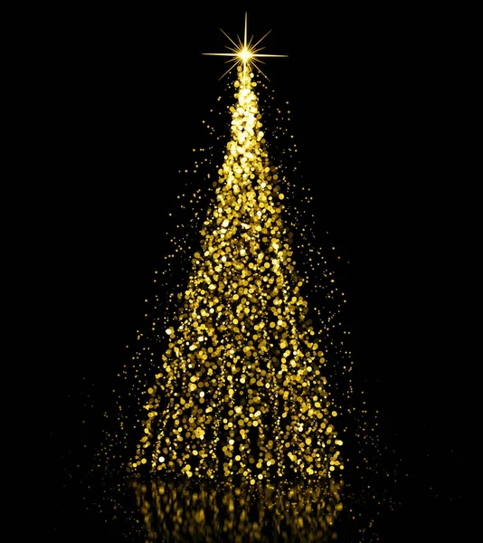 Fondo árbol de oro de Navidad — Foto de Stock