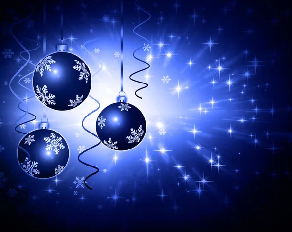 Christmas background blue balls — Stock Photo, Image