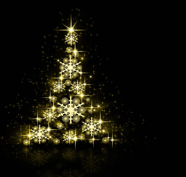 Christmas gold Tree background — Stock Photo, Image